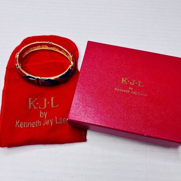 KJL KENNETH JAY LANE Abstract Print Clamper Bracelet - Picture 7 of 8